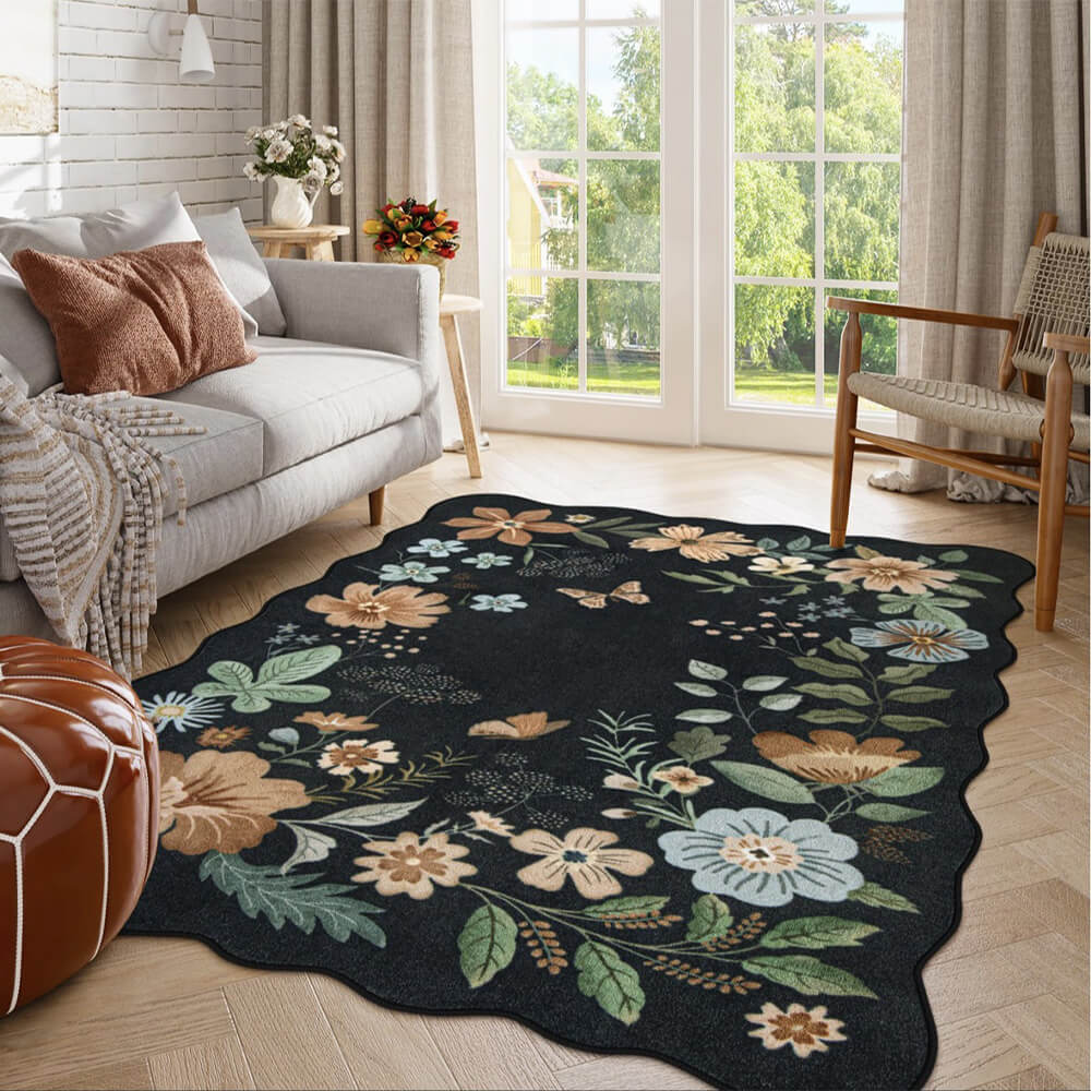 Nature Botanical Garden Pet-Friendly Living Room Rug