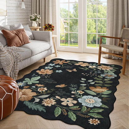 Nature Botanical Garden Pet-Friendly Living Room Rug