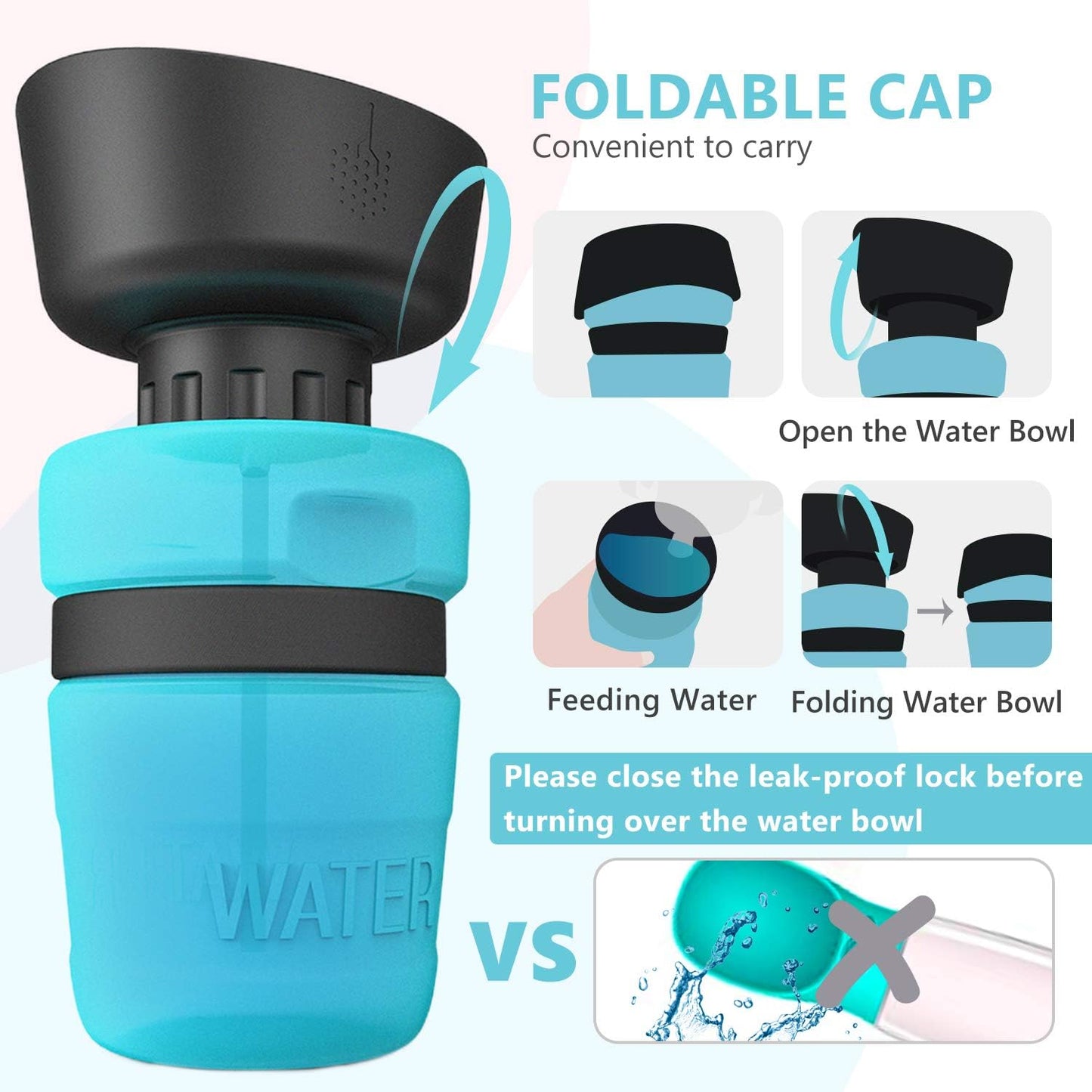 Collapsible Pet Travel Water Bottle