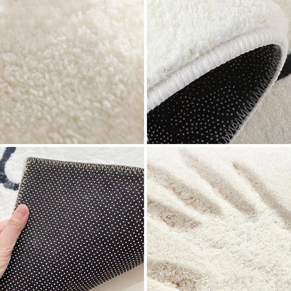 Faux Cashmere Checkerboard Cozy Bedside Carpet Irregular Shape Rug