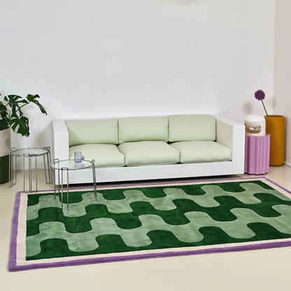 Modern Art Color Block Faux Cashmere Rug