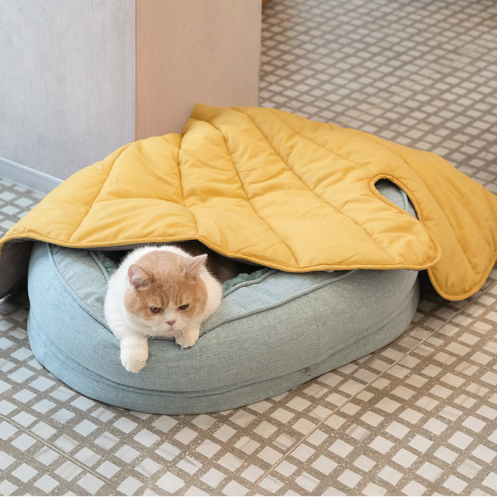 Leaf Shape Dog Blanket With Donut Dog Bed Luxury Dog Gifts