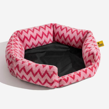 Plush Retreat Chevron Dog Bed-The Warm Hugger