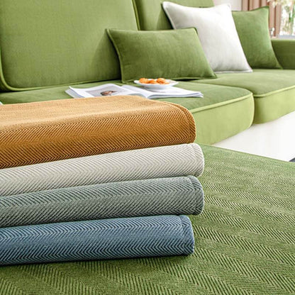 Universal Stretch Chenille Furniture Protection Herringbone Couch Cover